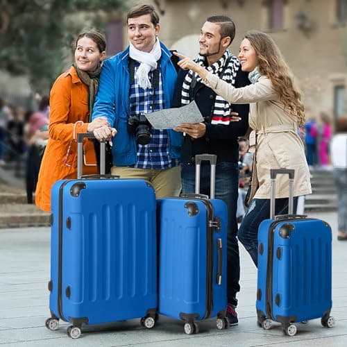 Karl home Lightweight Suitcase Set ABS Hard Shell Luggage, 3-Piece Blue — view 2