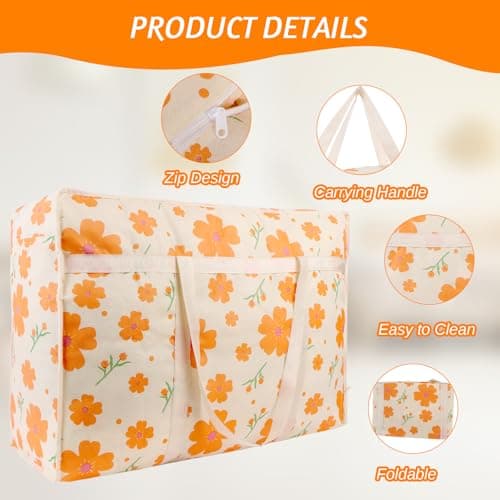 Hittriu 3Pcs 58L Large Clothes Storage Bags, Moving Bags with Handle & Zip — view 4