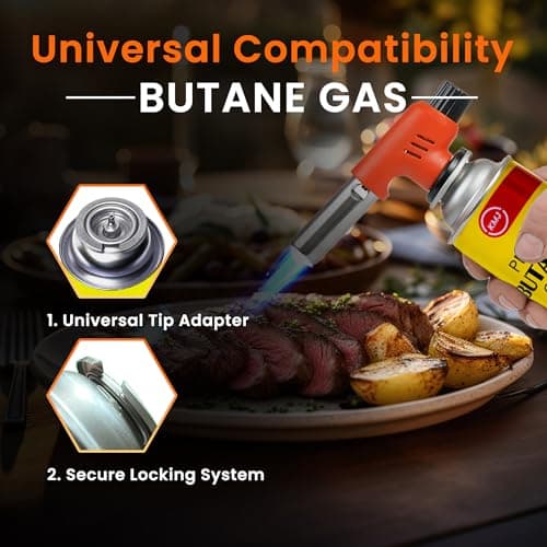 KMJ 8 Pack Butane Gas Canister– Premium Gas Canister for Camping Stove- Adjustable Camping Gas Canisters- Weed Burner Butane Gas - Camping Gas Canister for Cooking, BBQ etc (8 Pack) — view 6