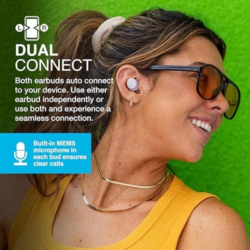 JLab Go Air Pop+ True Wireless Earbuds with Mic - Bluetooth, Dark Pink — view 5