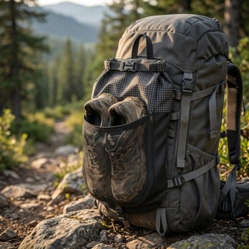 Mesh Shoe Storage Bag for Hiking and Camping, Breathable Polyester — view 2