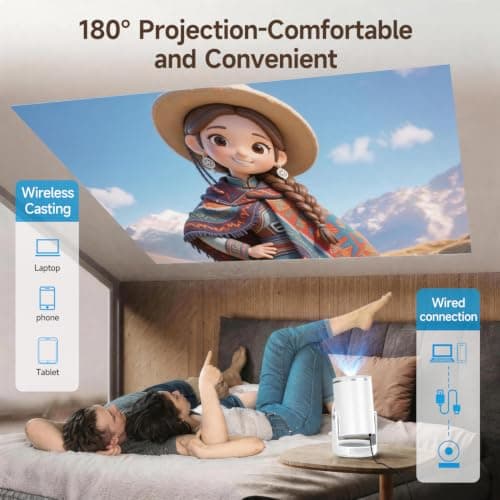 Magcubic Smart Portable Projector 1080P 4K Support, 400ANSI for Home Office — view 4