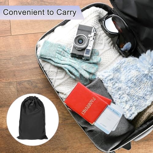 M METERXITY 4-Pack Ski Goggle Bag, 10.6" x 7.1" Soft Microfiber Pouch Bags Protective Storage Bags Case with Drawstring for Snow Goggles/Camera Lenses/Sunglasses [Black] — view 5