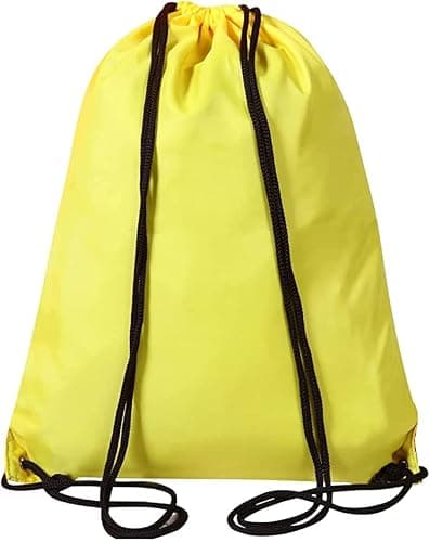 WFX Drawstring Gym Bag 2PCS String Bags Gym Sack Backpack PE Bags for Women Men Trainer Swimming Bag Travel Beach School Holidays Suitable for Sports,kids,Boys,Girls (Yellow 1pc)