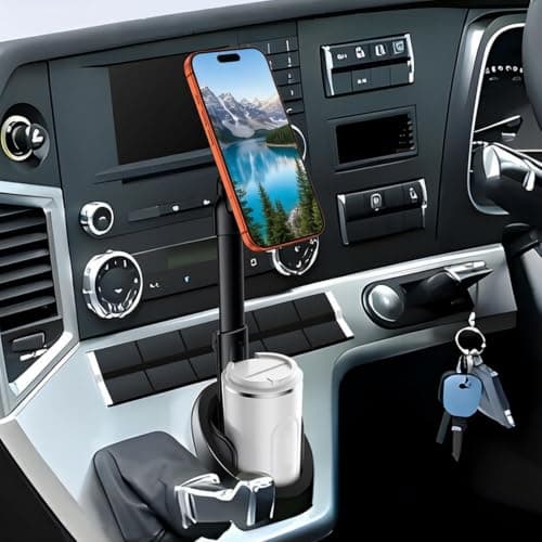 Car Cup Holder Phone Mount 360 Adjustable Strong Magnetic Retractable — view 5
