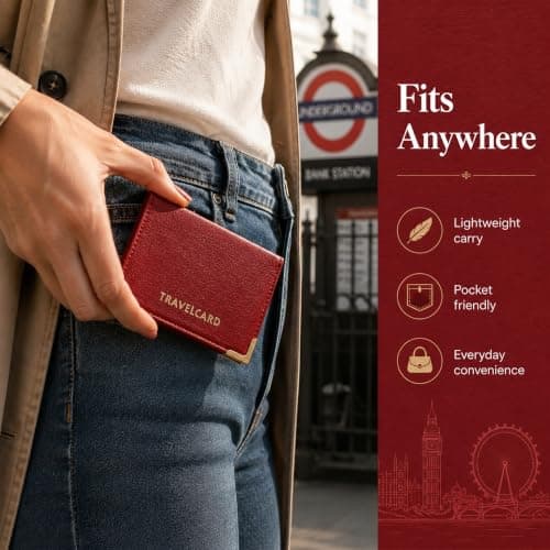 Lizzy PU Leather Travel Card | Plain & Polka Dot Unisex Credit Card ID Card Bus & Rail Pass Bank Oyster Pocket Wallet Case Holders (Maroon) — view 6