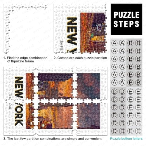 Flat Iron Building Jigsaw Puzzle 1000 Pieces, Romantic City Break Scene, 1000 Pieces for Adults, Travel Gift for Adults, Screen-Free Fun, 70x50cm/1000pcs — view 6