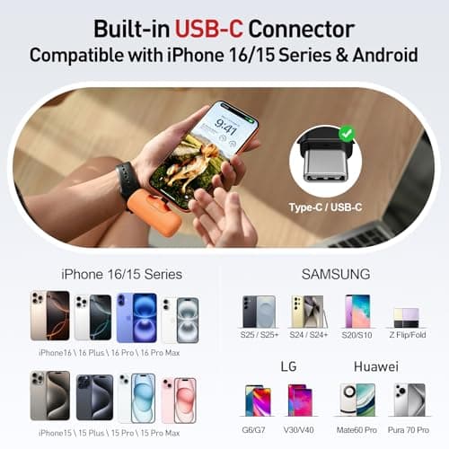 iWALK Portable Charger 5500mAh Next-Gen Small Power Bank 22.5W Fast Charging Battery USB-C Portable Phone Charger for iPhone 17/16 Plus/16 Pro/16 Pro Max/15 series,iPad, Samsung Galaxy S24/S23 Android — view 3