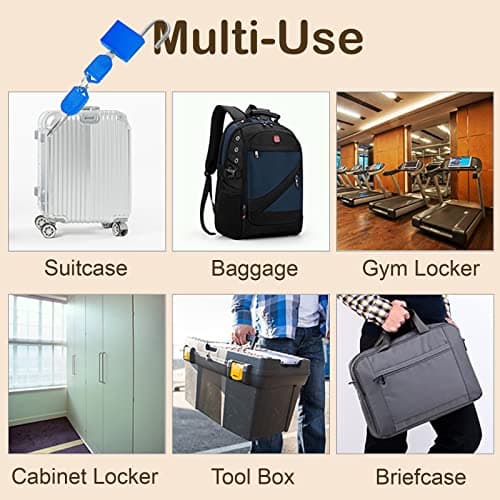 Shakeel Suitcase Locks with Keys - Pack of 2 Small Padlock with Keys Luggage Locks for Travel Luggage/Gym Locker/Baggage/Holiday Cases, Blue — view 4