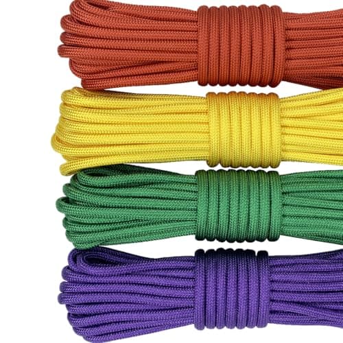aufodara 4pcs 19ft/6 meters Paracord Rope 7 Inner Strands Nylon Rope 550lb Breaking Strength for Outdoor Survival Rope, Lanyards, Keychain, Dog Collar, DIY Kit Craft Toy (D4-B-4x19ft) — view 6