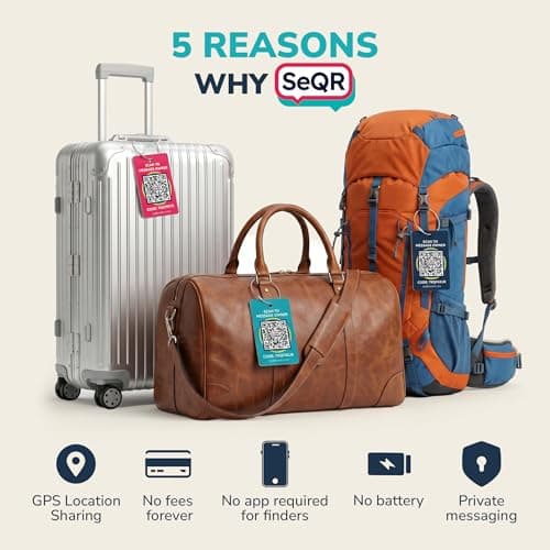 Smart Privacy QR Code Luggage Tag | Customizable Travel Suitcase Tags for Women and Men with GPS Locator — view 4