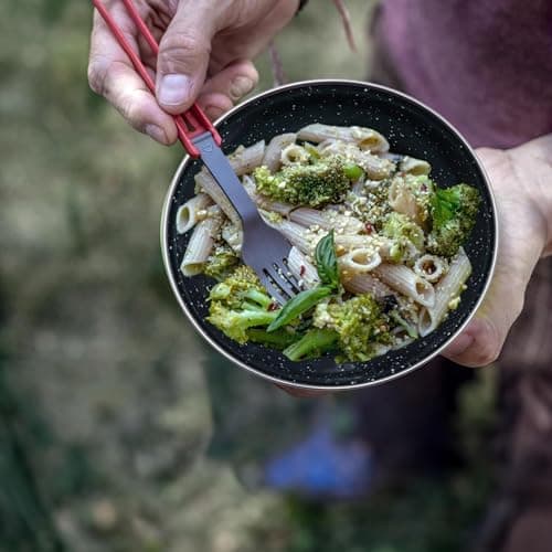 Navoys Enamel Camping Bowl - Black, Heat Resistant, Ideal Accessory for Camping, Picnic, Hiking, Fishing (1 Bowl) — view 4