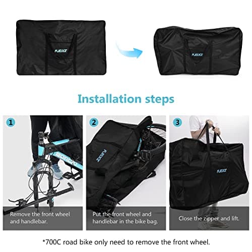 Kuzinoy Folding Bike Bag 26 inch, Bicycle Travel Bag Waterproof Bike Case for Air Travel, Car, Shipping (26inch) — view 6