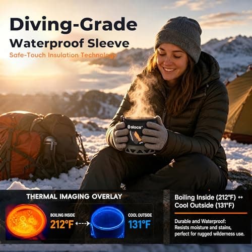 ALOCS 1L (1-Quart) Ultralight Backpacking Camping Pot with Heat Exchanger — view 6