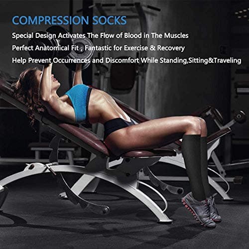 Woaysun 4 Pairs Copper Compression Socks for Men & Women 15-20 mmHg Medical Graduated Compression Stockings for Sports Running Plantar Fasciitis Nurses Shin Splints Diabetic — view 6