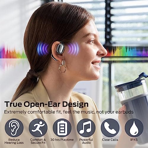 BUGANI Open Ear Headphones, Wireless Earbuds with Bluetooth 5.4 — view 2