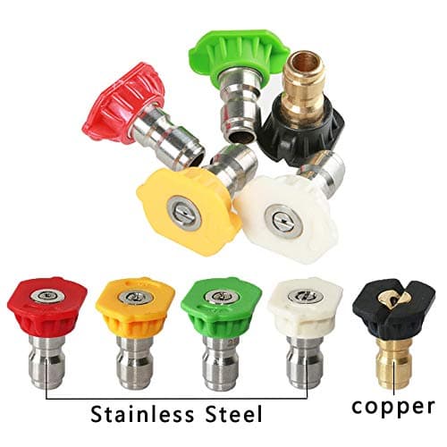 Pressure Washer Foam Cannon, 1L Adjustable 1/4" Quick Release Snow Foam Lance Gun Soap Dispenser Bottle with 5Pcs Pressure Washer Spray Nozzle Tips for Car Washing, Yard Cleaning — view 6