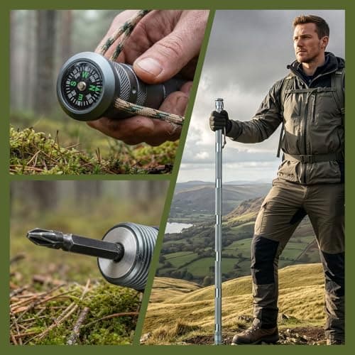 GREENSAPPIRE Foldable 8-Section Aluminum Alloy Trekking Poles with Canvas Storage Bag, Lightweight Durable Walking Sticks for Hiking, Backpacking, Camping & Outdoor Adventures — view 3