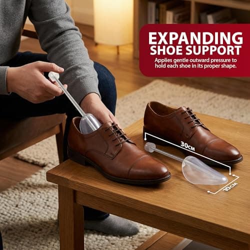 ZENO Plastic Shoe Stretchers 10 Pairs | Plastic Shoe Trees with Flexibility | Shoe Shapers for All UK Sizes | Maintain Size for Trainers, Sneakers & Shoes — view 3