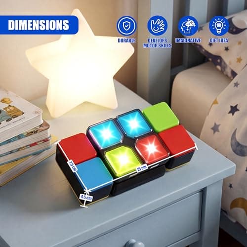 The Magic Toy Shop Magic Cube With 4 Modes, Music & Lights - Electronic Gadgets Brain Teasers For Children, Travel Games For Kids, Educational & Stem Toys, Memory & Puzzle Games — view 4