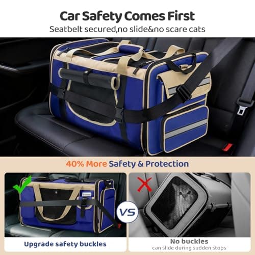 Odoland Expandable Extra Large Cat Carriers for 2 Cats with Litter Box — view 3