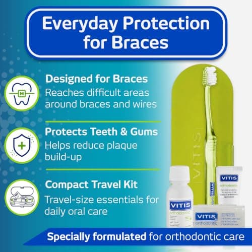VITIS Orthodontic Travel Kit – Braces Oral Care Set for Daily Cleaning — view 2