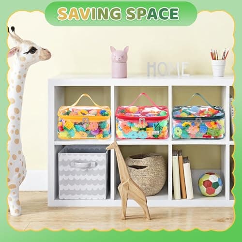 6 Pack Clear Toy Storage Bags, PVC Waterproof Toy Organizer, Colorful — view 5