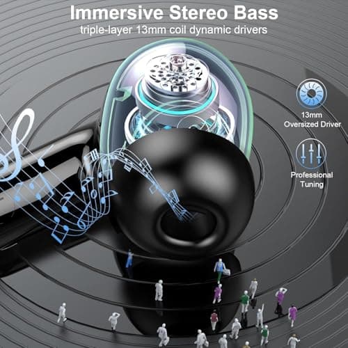 Wireless Earbuds Bluetooth Headphone, Bluetooth 5.4 Earbuds Noise Cancelling, 45H Deep Bass Stereo Sound Earphone Wireless Headphone with 4 ENC Mic, Dual LED Power Display, Type C Fast Charge Ear Buds — view 3
