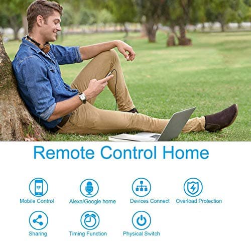 NineLeaf 5Pack Portable WiFi Wireless Smart Switch Receiver Kit for Light Lamp with Remote Control Wire Free Receiver No Wiring Battery Required, Work with Alexa, Echo,Google Home,Tuya. Smart Life App — view 6