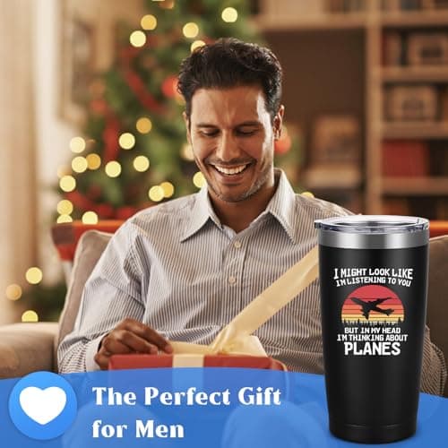Livole Aviation Travel Mug - 20oz 600ml Insulated Plane Enthusiast Gift for Men, Pilots, Christmas — view 2