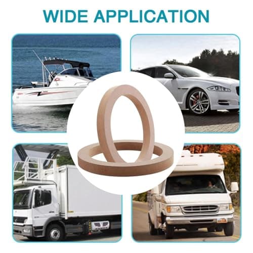 4Pcs Universal Wooden Speaker Ring, 6.5 Inch Custom Installation Mounting Adapter Rings — view 5