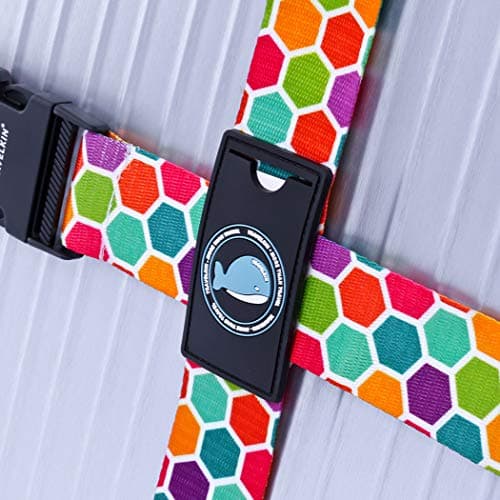 HIMREYLD Luggage Straps for Suitcases Adjustable Cross for Travel Airport, Extra Long 230 & 200 CM for Suitcase 20-32", Buckle Closure & Tag Slot - Honeycomb — view 6