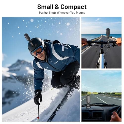 4K Mini POV Camera with 64GB Card, Thumb Size WiFi Body Cam, Waterproof Wearable Hand Free Portable Action Cam, Ultra Wide Angle View, Mount Anywhere for Pets, Cycling, Swimming, Vlogging, Black — view 5