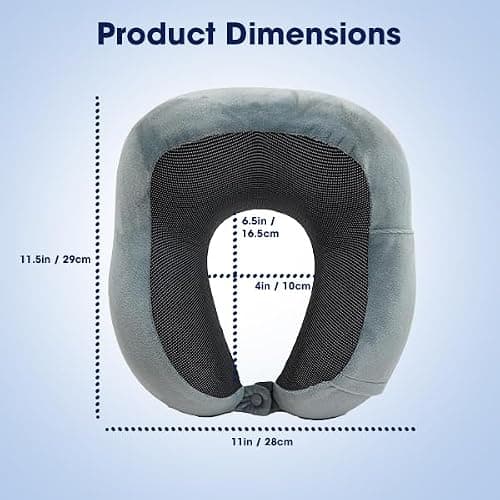 Wolf Essentials 4-Piece Memory Foam Neck Pillow Travel Set – Ergonomic Neck Support Pillow with Eye Mask, Earplugs & Mesh Carrying Case – Comfort for Airplane, Train, or Road Travel — view 3