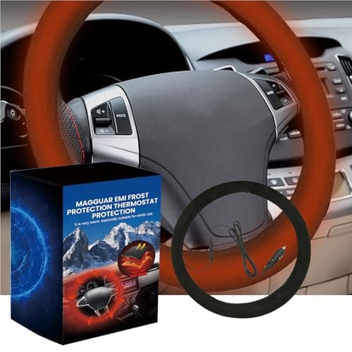 Heated Steering Wheel Cover | 12v Plug-in PU Leather Heated Protector | Winter Car Steering Wheel Warmer Hand Warming Protector Fits For Sedans, SUVs And Trucks — view 4