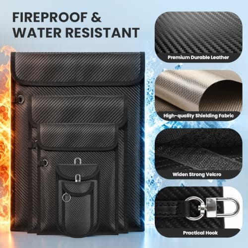 Faraday Bag 5 Pack, Anti-Tracking & RFID Blocking Pouch, Water-Resistant Signal Blocker for Phones & Car Keys & Tablets & Laptops, EMP Bag for Data Security, Travel Protection & Privacy Shield — view 4