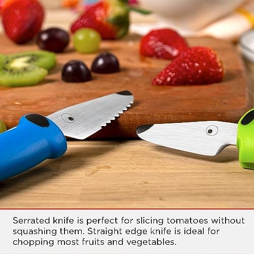 Kuhn Rikon Children's Knife Set, Dog, Blue & Green, Stainless Steel, 2 Pc — view 4