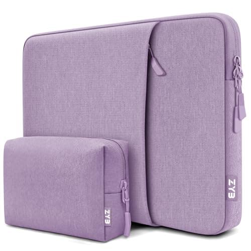 ZYB 15.6 Inch Laptop Notebook Sleeve Protective Case with Accessory Bag,Shockproof Waterproof Laptop Case 15.6 Inch for 15'' Lenovo ThinkPad IdeaPad Acer ASUS HP Dell Chromebook MacBook Pro 16,Purple
