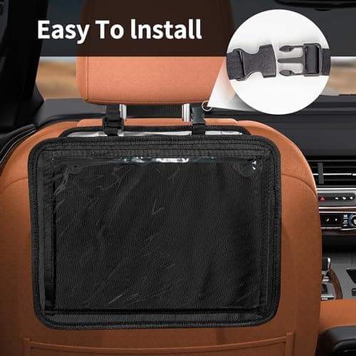TDOFYH Car Seat Back Organizer Tablet Holder, Vehicle Front Seat, Personal Travel Storage Bag For Adults & Kids Car Accessories Interior & Travel Essentials(Grey) — view 5