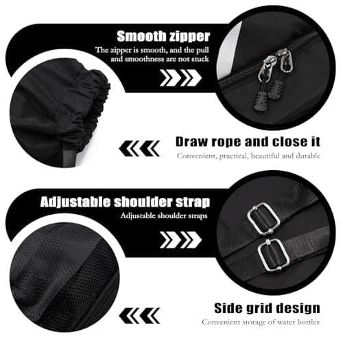 Drawstring Gym Bag With Shoe Compartment, Water Resistant Sports Backpack, Swim BagWith Wet Pocket For Gym School Football — view 3