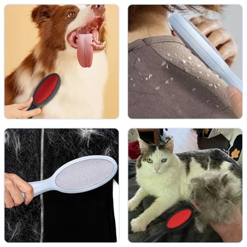 3 Pcs Clothes Brush Fluff Remover, Lint Brushes, Portable Double Sided Clothes Brush for Pet Hair Removal, Fabric Cleaner Brushes for Coats Upholstery Furniture Home Travel Lint Remover Tool — view 6