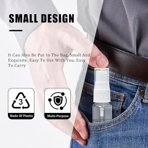 Siqian 20ml Spray Bottle, 2 PCS Travel Bottle Mini Small Bottles Transparent Fine Mist Sprayer Plastic Empty Refillable Atomiser with Flip Caps Holiday (SQ-TMPWP01-CR02-CX) — view 6