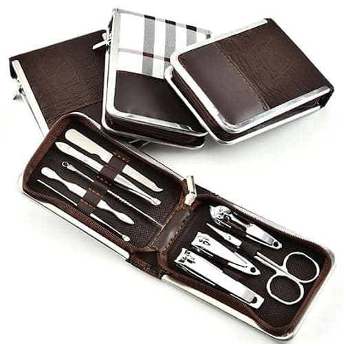 ONE BEST DEAL Nail Care Kit | Manicure & Pedicure Sets with Travel Case | Stainless Steel Nail Cutter Set Perfect for Men and Women | Cuticle Gift Set Tool (9 Pcs Nail Set)