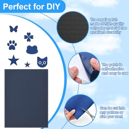 LICQIC Down Jacket Repair Patches, 6 Pieces Navy — view 3
