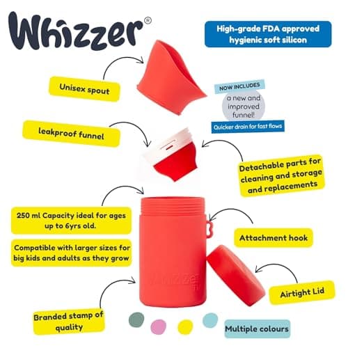 KIDDIWHIZZ Portable Toilet/Travel Potty Holiday Essentials for Kids - Ideal for Potty Training, Camping, Car Journeys & Travel - Unisex Silicone Pee Bottle - Portable & Leakproof - 250ml — view 3