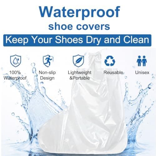 10 Pcs Waterproof Shoe Covers,Shoe Covers Disposable,Non-Slip And Waterproof,Transparent Plastic Shoes Covers,Tear-Resistant,Effectively Protects Shoes From Getting Wet,Suitable For Rainy Days;Unisex — view 3