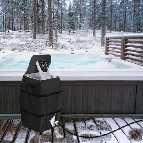 Hot Tub Cover with Zipper Opening - Spa Heater, Waterproof, Dustproof & Insulated Pump Cover for Outdoor Travel Bathtub, Pools & Inflatable Bathtubs (Black) by Lazy Spa — view 6