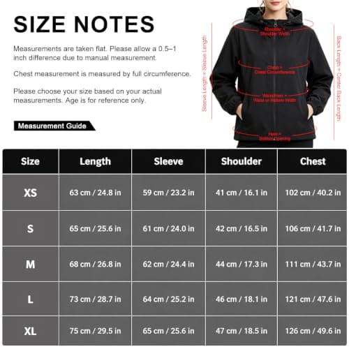 Innfttwo Lightweight Rain Jackets Womens Ladies Waterproof Jackets with Hood Packable Raincoat Women for Running Cycling Hiking (UK, Alpha, S, Regular, Regular, Black) — view 3