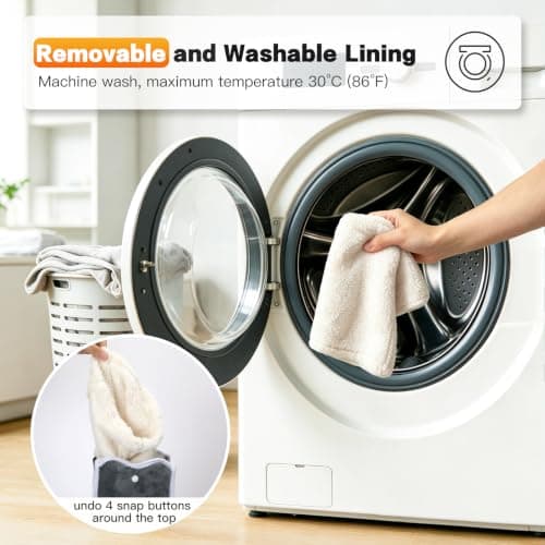 Electric Foot Warmer Heightened, Heated Foot Warmer for Women Separated Electric Feet Warmers with Elastic Strap, Quick Heat up 6 Temperature Levels & 4 Timer for Cold Feet, Machine Washable, Grey — view 5