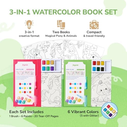 JoyCat 2 Pack Pocket Paint with Water Coloring Books for Kids — view 2